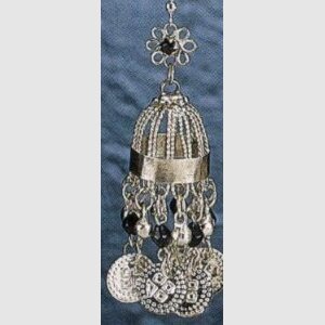 White Metal Dome - Shaped Earrings with Beads & Dangling Coins - Eye - catching & Unique Design - Apparel & Accessories > Jewelry > Earrings - Bellbazaar.com - JW121 - BK
