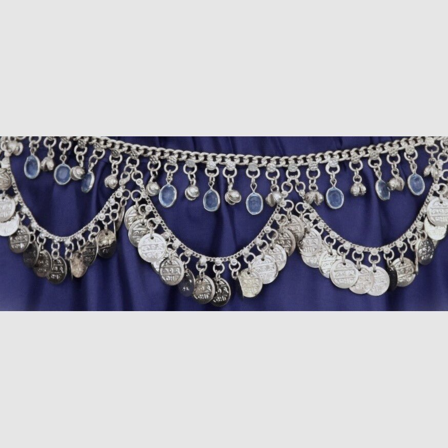 White Metal Necklace with Stunning Glass Charms - Mesmerizing & Luxurious Accessory - Apparel & Accessories > Jewelry > Necklaces - Bellbazaar.com - JW156 - TUR