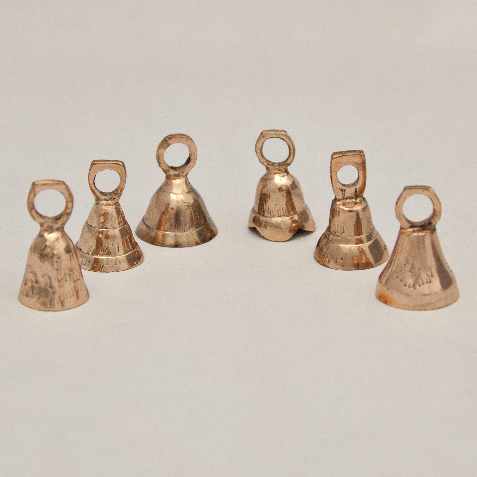 Copper-tone 1.5" Assorted Brass Bells - Dozen - Decorative Bells - Bellbazaar.com - BL028