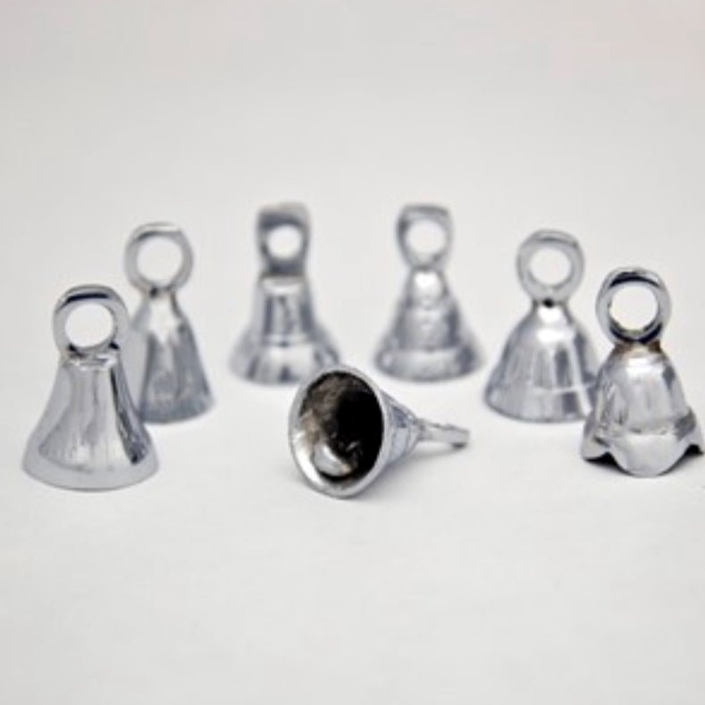 Silver-tone 1.5" Assorted Brass Bells - Dozen - Decorative Bells - Bellbazaar.com - BL029