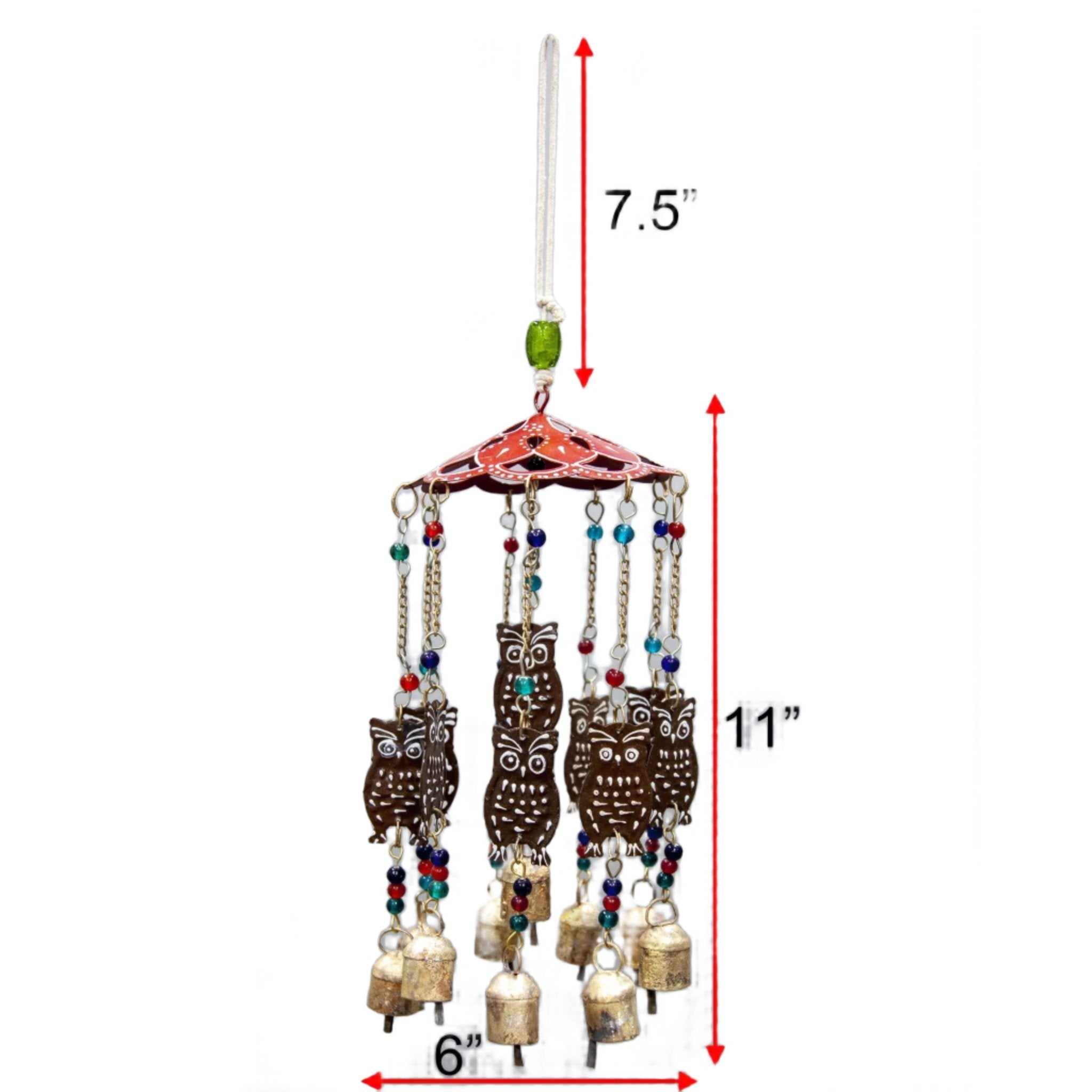 Iron Owl Bead Carousel Wind Chime - Decorative Bells - Bellbazaar.com - TS801