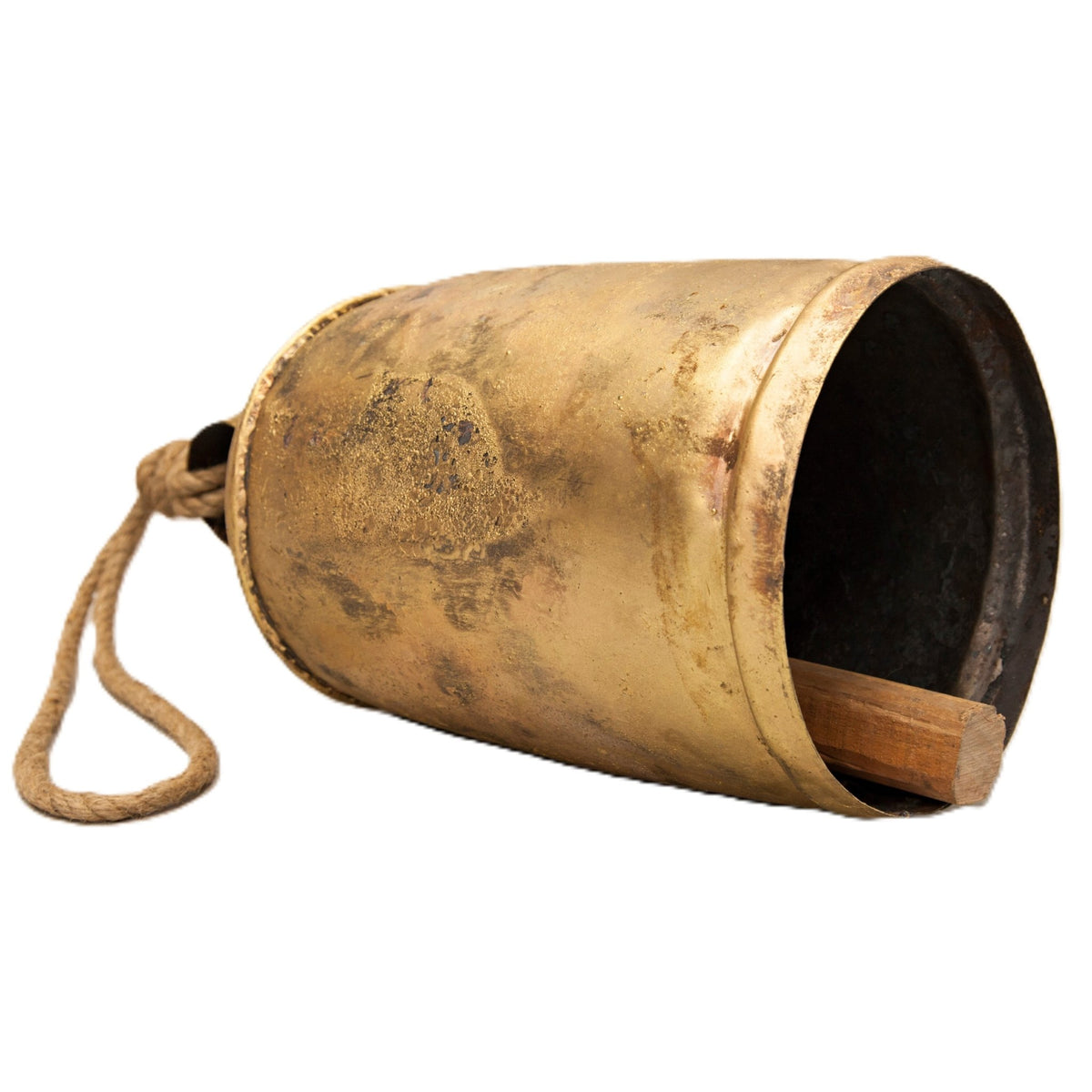 Large Antique-Style Tin Bells with Rope Handles