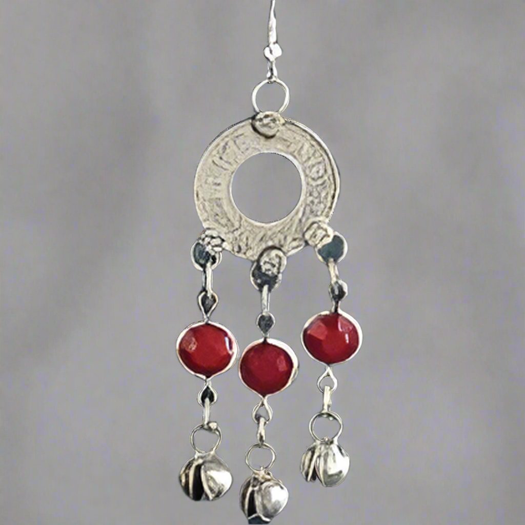 Silver - Tone Antique Coin & Bell Earrings - Vintage - Inspired & Charming Accessory - Apparel & Accessories > Jewelry > Earrings - Bellbazaar.com - JW180