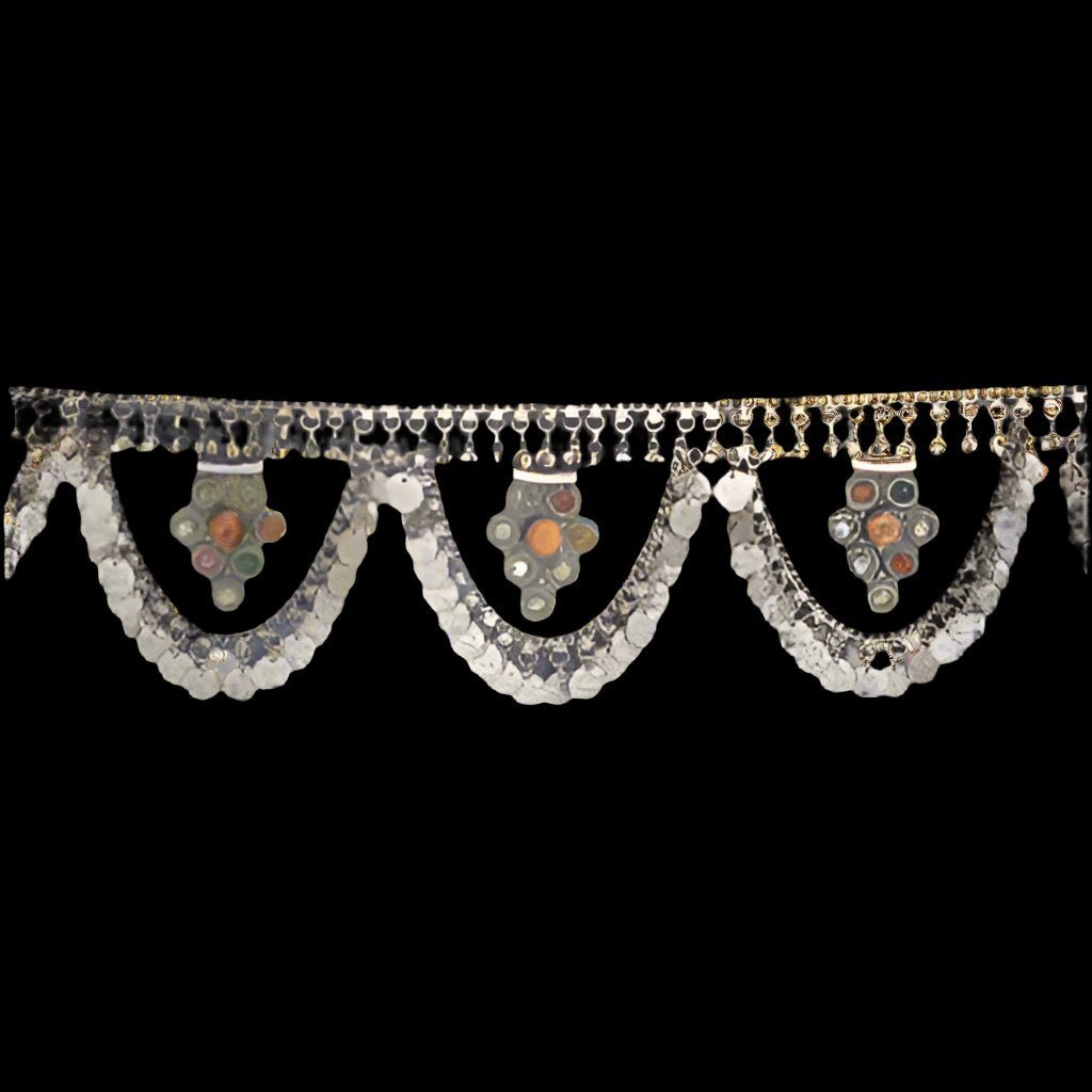 Silver - Tone White Metal Belt with Gemstones - Elegant & Luxurious Fashion Statement - Apparel & Accessories > Jewelry - Bellbazaar.com - JW169