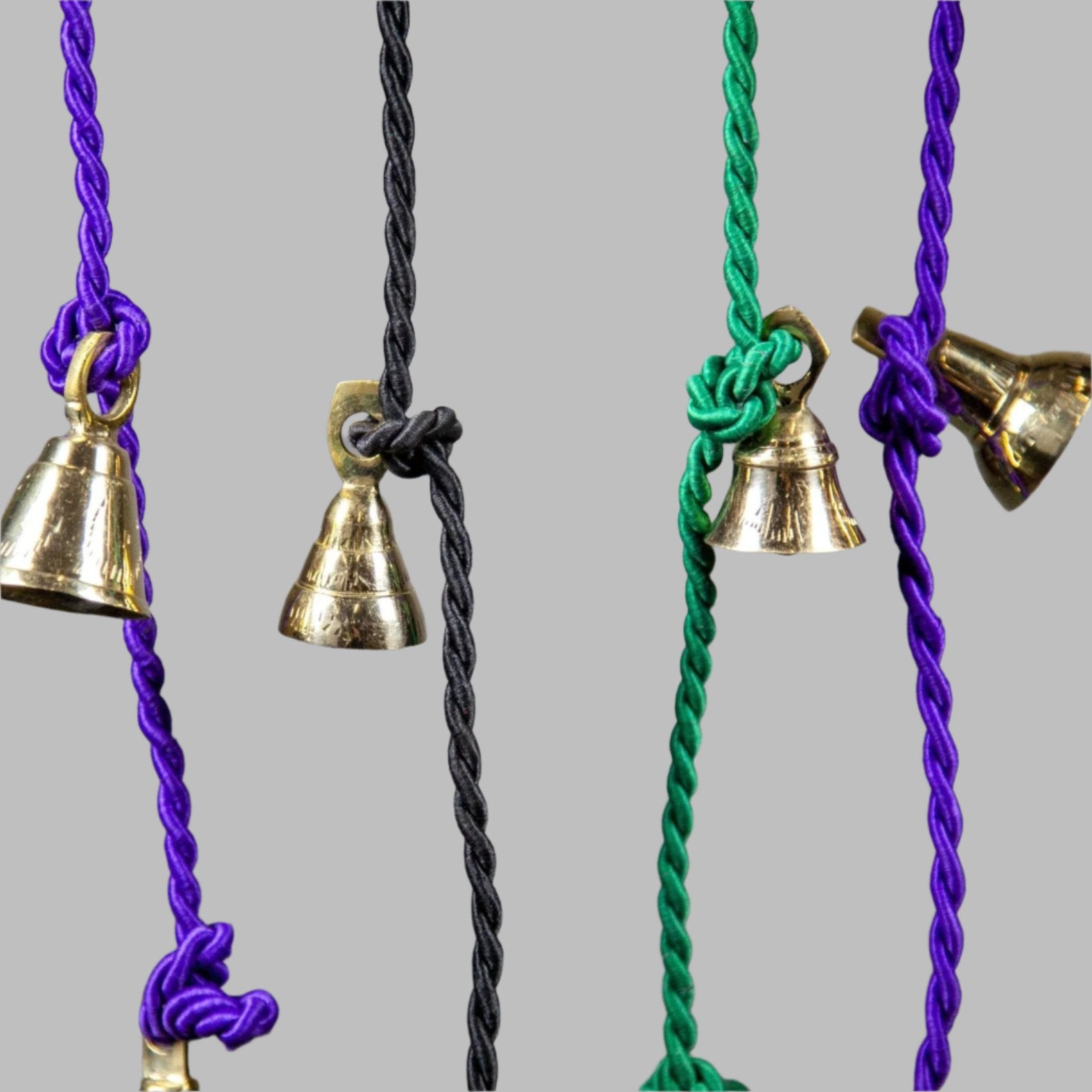 Three Brass Bells on a Cord - Decorative Bells - Bellbazaar.com - BS020