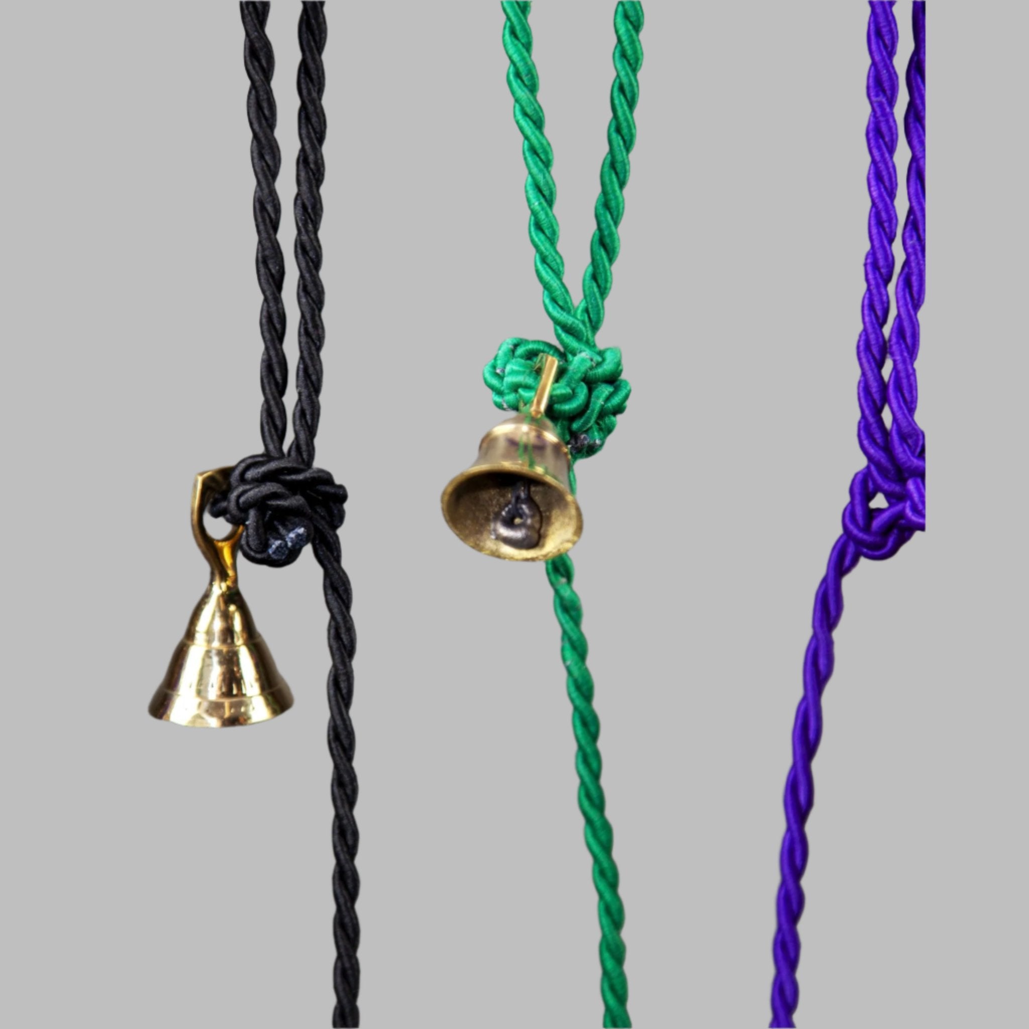 Three Brass Bells on a Cord - Decorative Bells - Bellbazaar.com - BS020