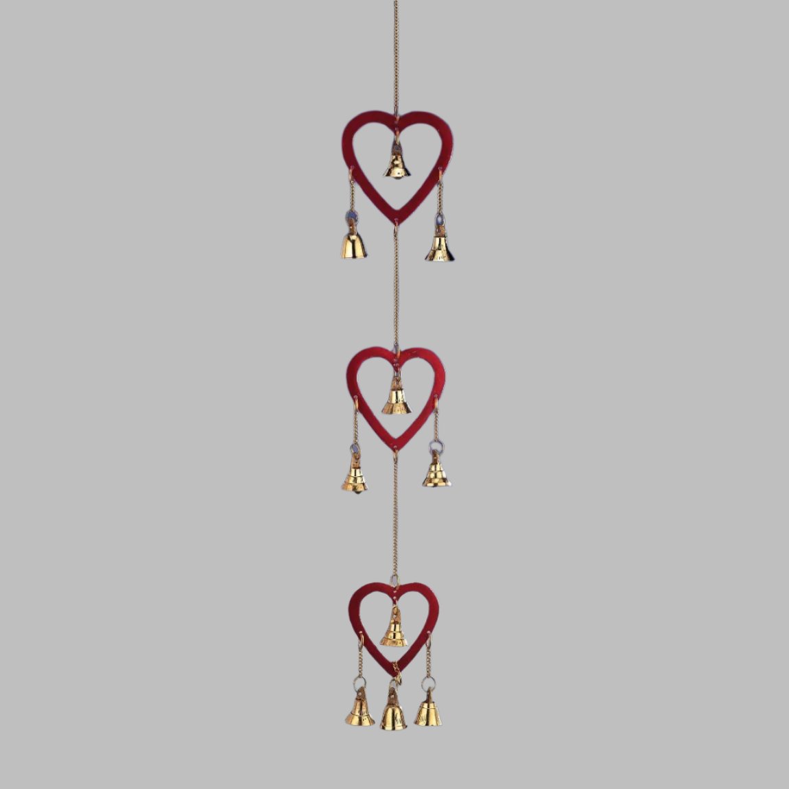 Triple Red Heart Chime - 20"L (DISCONTINUED) - Decorative Bells - Bellbazaar.com - BS055