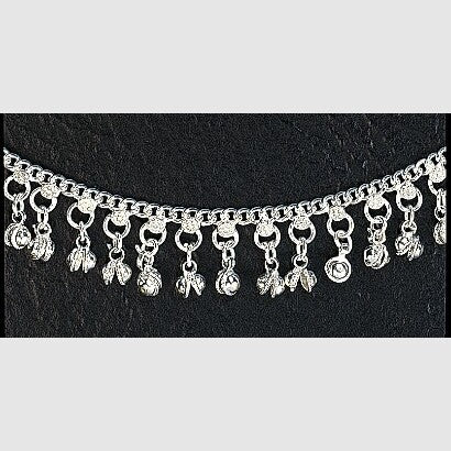 White Metal Anklet Chain with Bells - Elegant & Musical Accessory - Apparel & Accessories > Jewelry > Bracelets - Bellbazaar.com - JP200